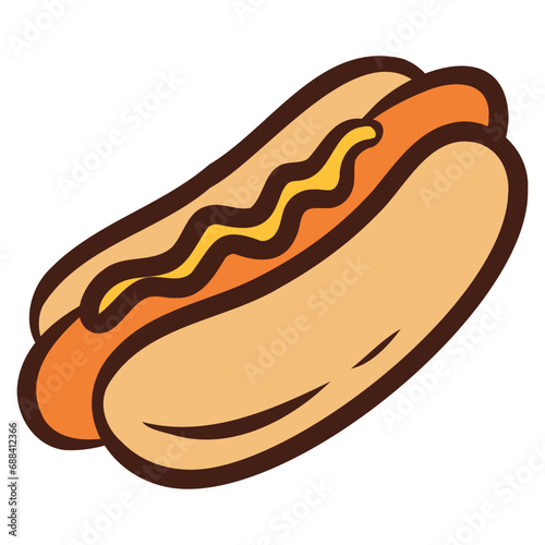 hot dog with mustard