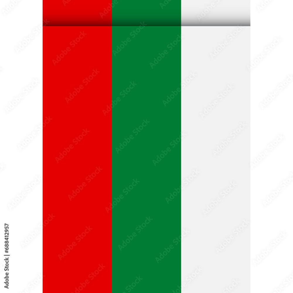 Bulgaria flag or pennant isolated on white background. Pennant flag icon.