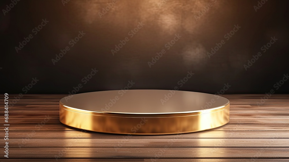 Copy space for displaying your product on a Golden table Copy space for displaying your product on a Golden table