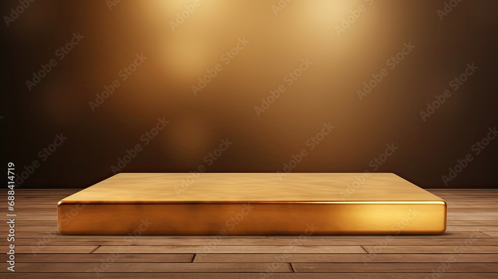 Fototapeta premium Copy space for displaying your product on a Golden table