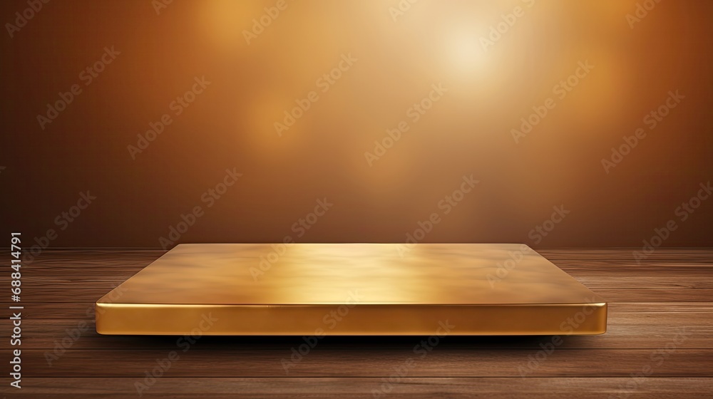 Fototapeta premium Copy space for displaying your product on a Golden table