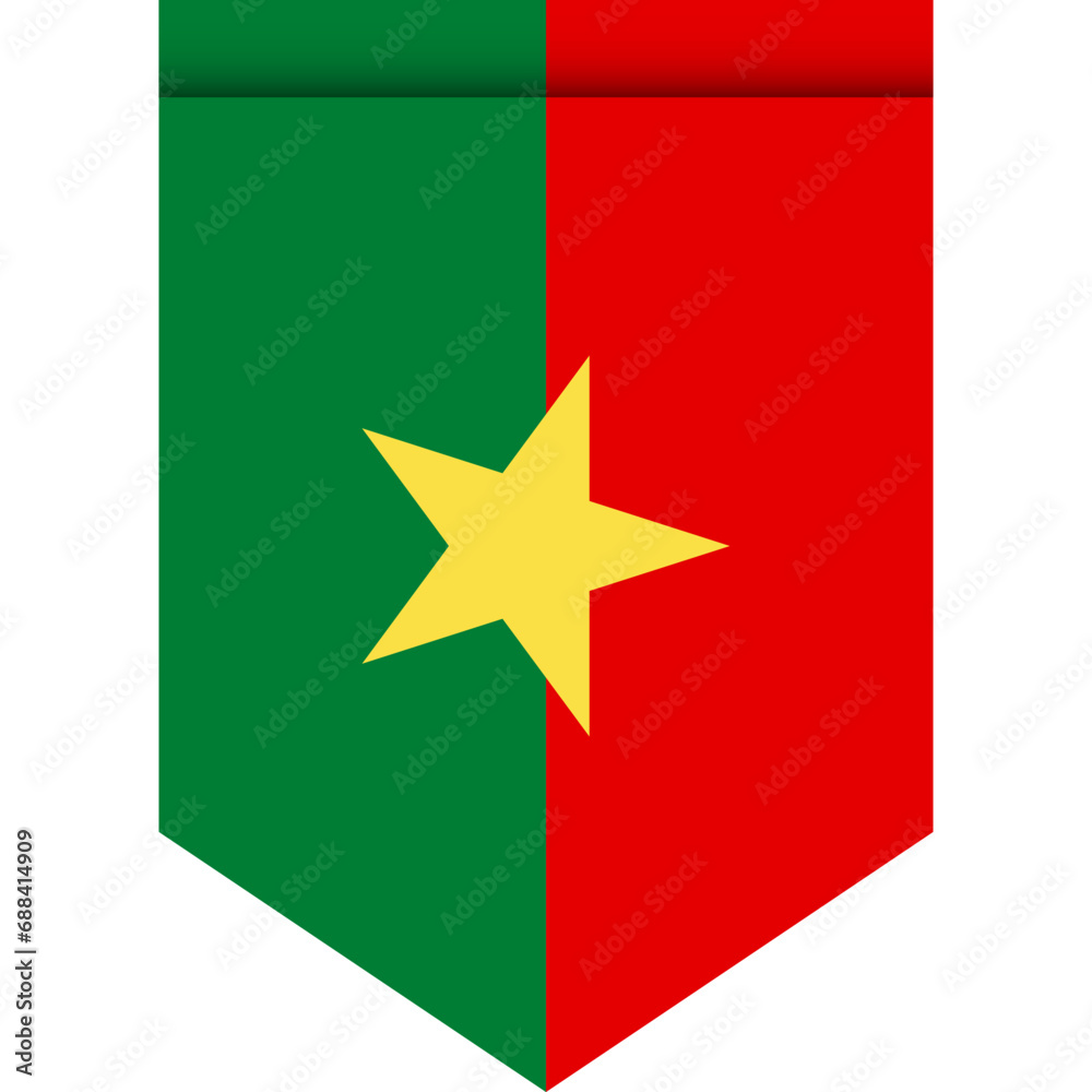 Burkina Faso flag or pennant isolated on white background. Pennant flag icon. Burkina Faso flag or pennant isolated on white background. Pennant flag icon.