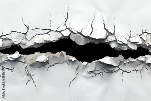 space Copy background white paper black ripped Gap rip torn tear teared sheet opening break closeup nobody texture element design macro cracked jagged photo