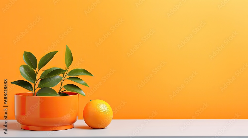 Copy space for displaying your product on a Orange table Copy space for displaying your product on a Orange table