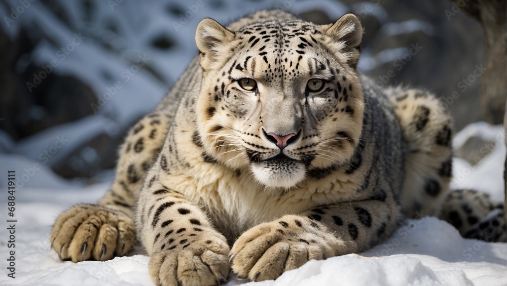 Fototapeta premium snow leopard 