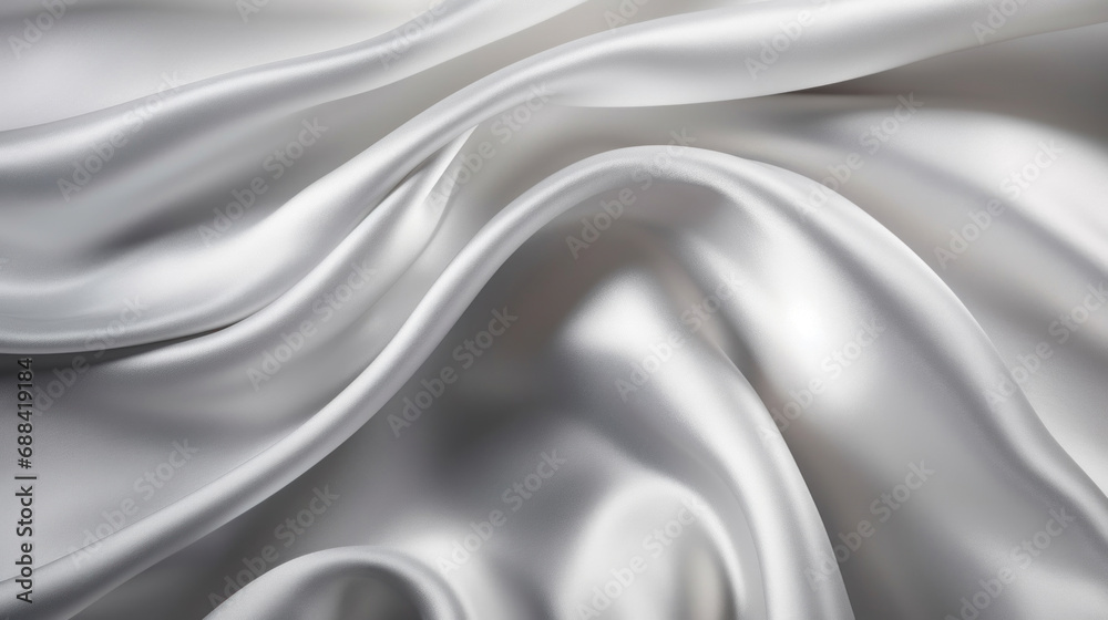 Closeup of rippled white silk fabric lines. Closeup of rippled white silk fabric lines.