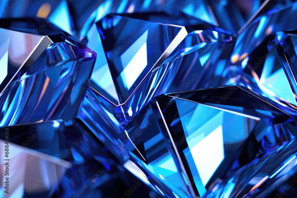 Blue chromatic diamonds background