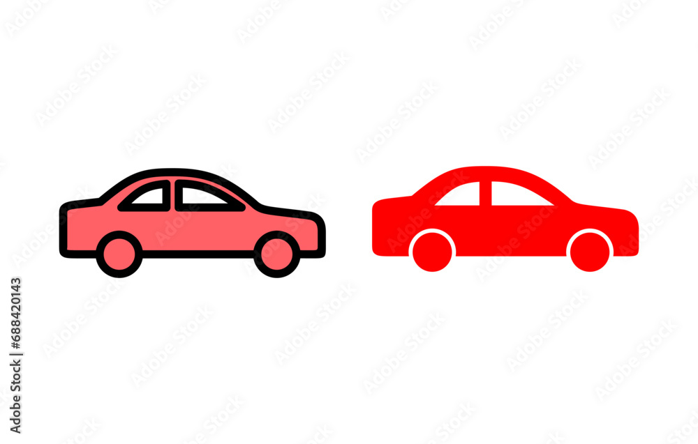 Car icon set illustration. car sign and symbol. small sedan Car icon set illustration. car sign and symbol. small sedan