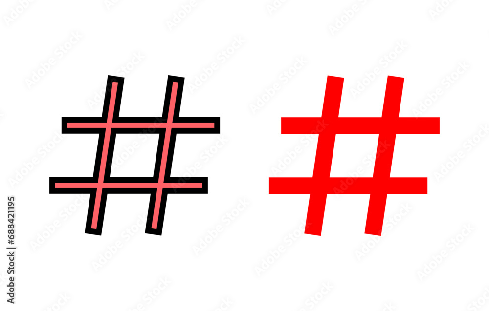 Obraz premium Hashtag icon set illustration. hashtag sign and symbol