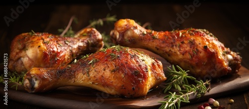Thyme-infused chicken drumsticks