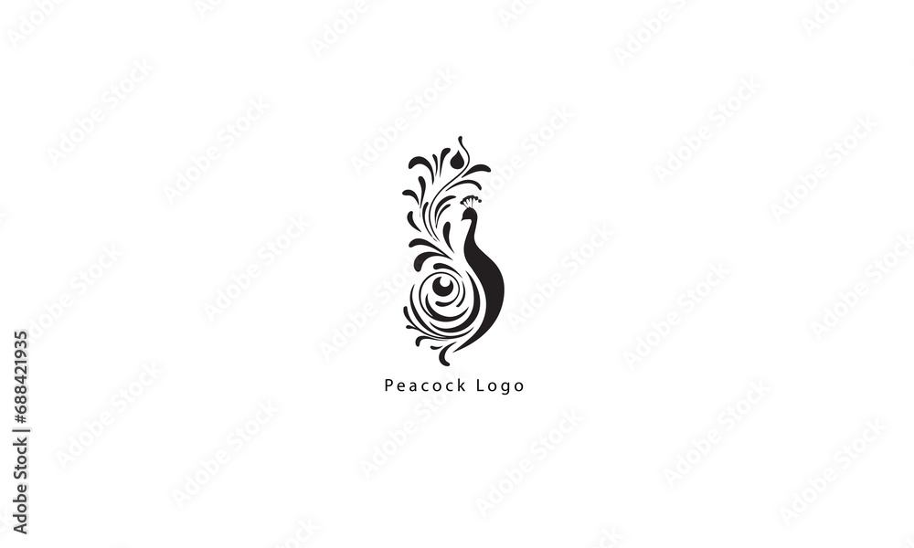 Obraz premium Peacock fly luxury vector logo design