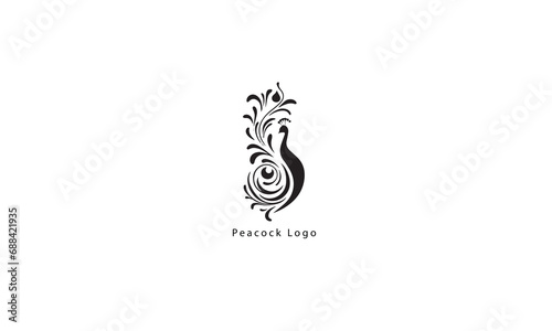 Peacock fly luxury vector logo design