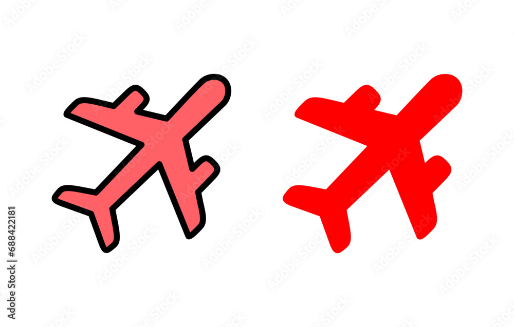 Obraz premium Plane icon set illustration. Airplane sign and symbol. Flight transport symbol. Travel sign. aeroplane