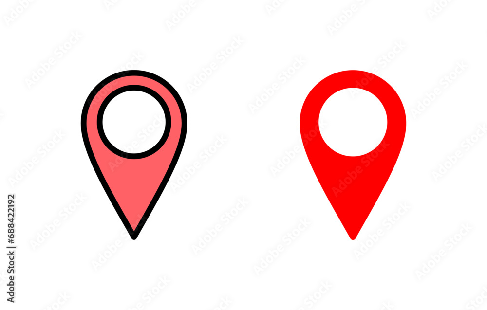 Pin icon set illustration. Location sign and symbol. destination icon. map pin Pin icon set illustration. Location sign and symbol. destination icon. map pin