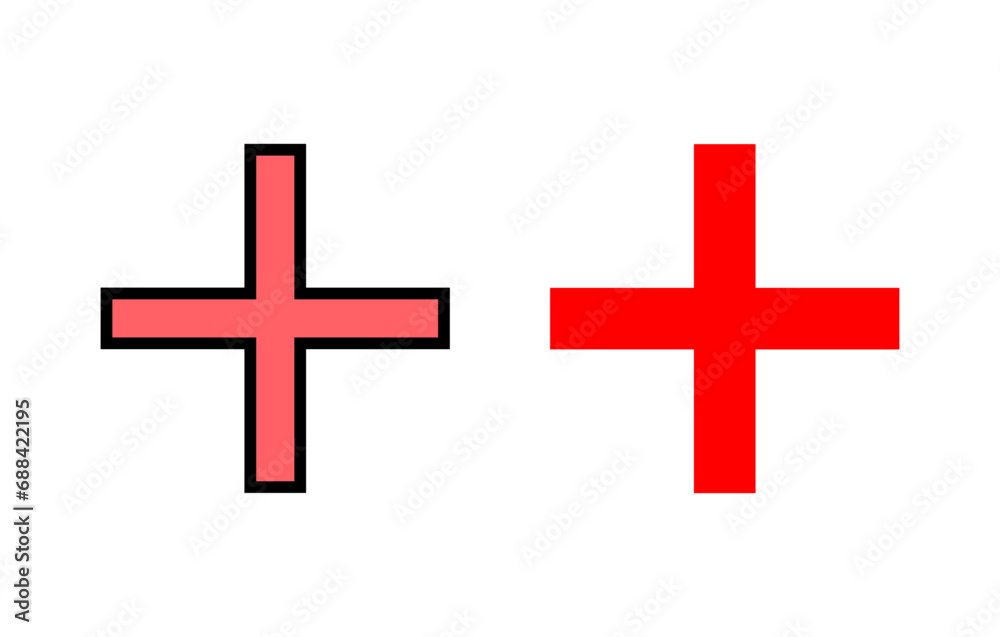 Obraz premium Plus Icon set illustration. Add plus sign and symbol