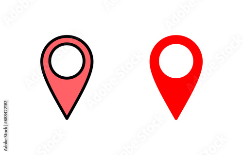 Pin icon set illustration. Location sign and symbol. destination icon. map pin