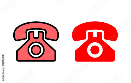 Telephone icon set illustration. phone sign and symbol