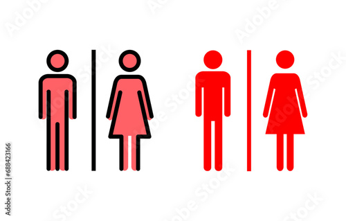 Toilet icon set illustration. Girls and boys restrooms sign and symbol. bathroom sign. wc, lavatory