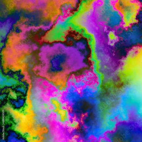 Abstract colorful wavy groovy psychedelic background © kastanka