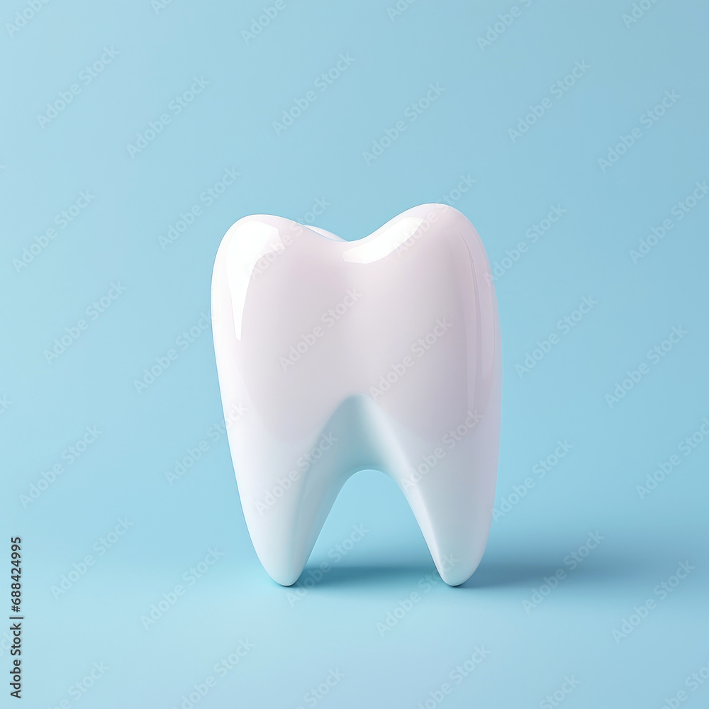 Healthy white tooth, isolated on light background Healthy white tooth, isolated on light background