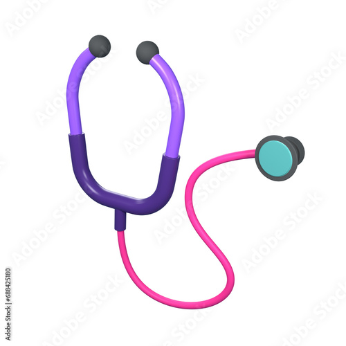 3d icon healthcare and medical. Stetoscop photo