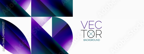 Serene gradient template. Circles and triangles mingle in minimalist perfection. Gentle fusion of forms and hues creates balanced yet captivating backdrop, embodying modern sophistication