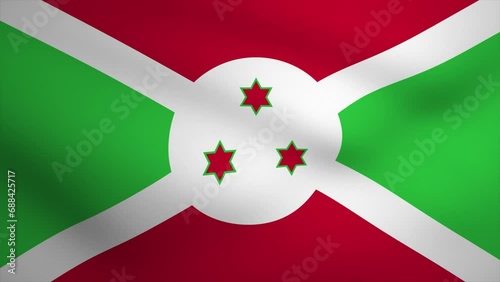 Burundi Waving Flag Background Animation. Looping seamless 3D animation. Motion Graphic