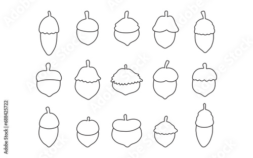 Hand drawn acorn doodle element