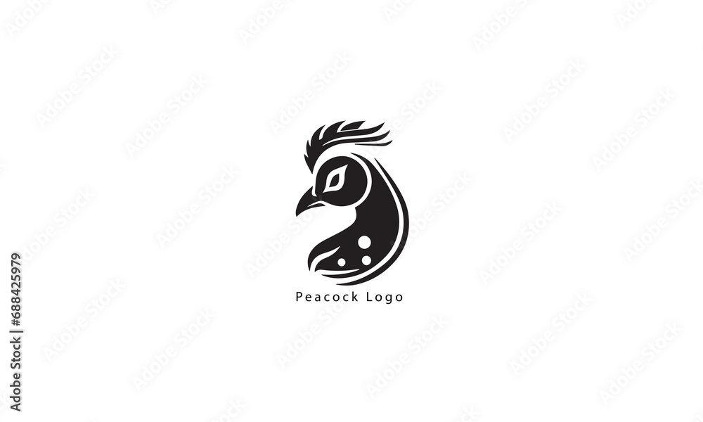 Peacock fly vector logo design