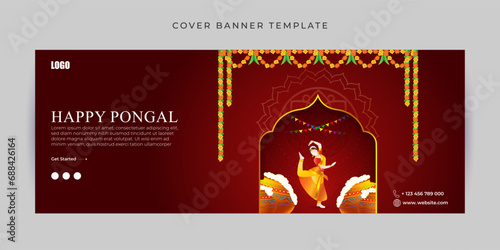 Vector illustration of Happy Facebook cover banner Template