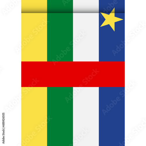 Central African Republic flag or pennant isolated on white background. Pennant flag icon.