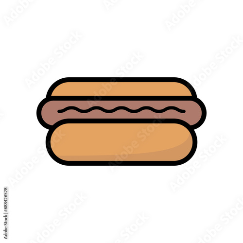 hot dog icon cartoon style