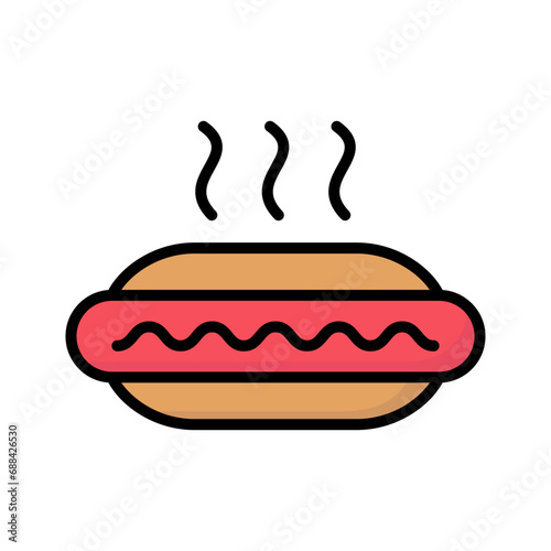 hot dog icon cartoon style