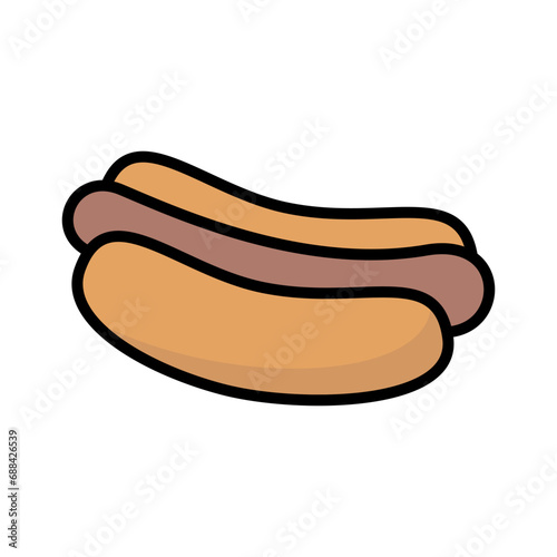 hot dog icon cartoon style