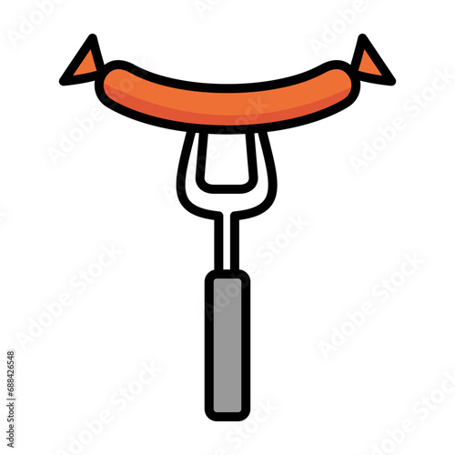 hot dog icon cartoon style