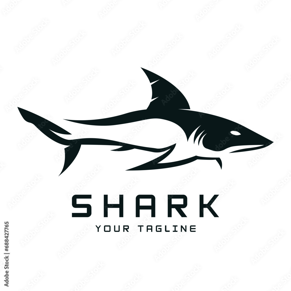 Unique and creative shark logo vector design. Wild Fish Vector Illustration Unique and creative shark logo vector design. Wild Fish Vector Illustration