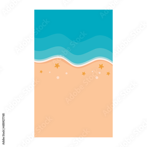 Beach background. Summer holiday on the beach background with sand and turquoise water. Vector illustration.