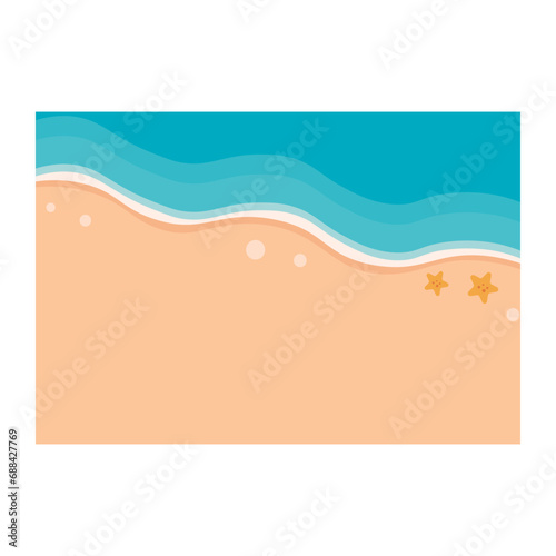 Beach background. Summer holiday on the beach background with sand and turquoise water. Vector illustration.