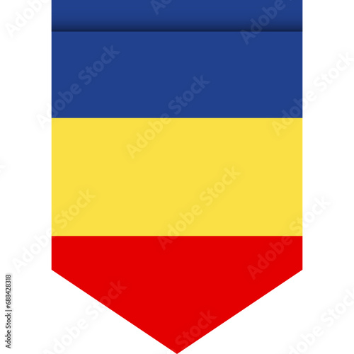 Free Download Chad flag or pennant isolated on white background. Pennant flag icon. - GFXLoad
