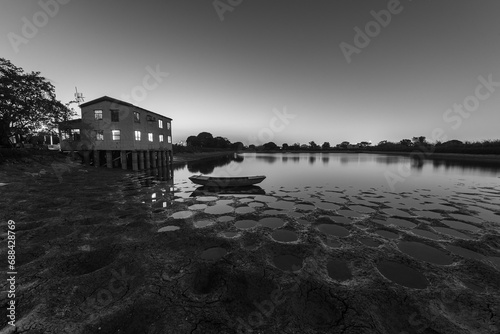 Idyllic landscape of rural area of Hong Kong at dusk photo