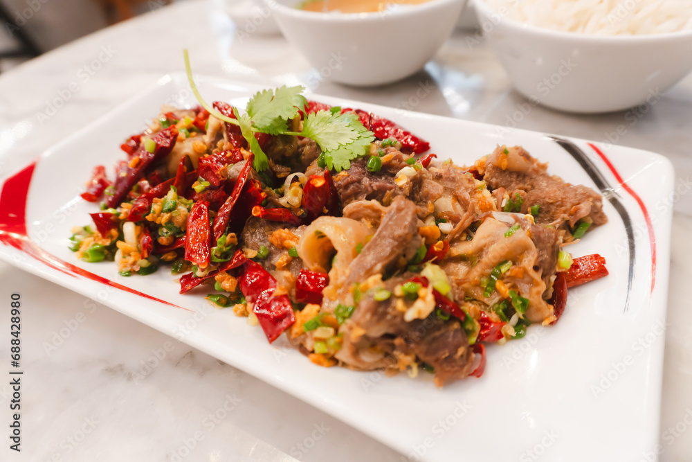 Chinese food Sichuan dishes in restaurants