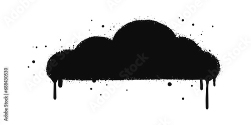 Abstract background. Spray painted graffiti cloud symbol. Spray Paint Vector Element isolated on White Background. vector illustration