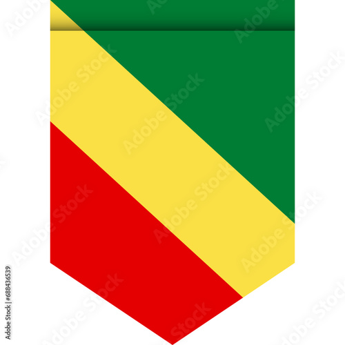 Free Download Congo flag or pennant isolated on white background. Pennant flag icon. - GFXLoad