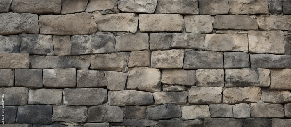 Weathered cobblestone wall with a cracker line texture.
