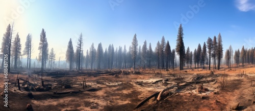 Visited a controlled burn area near Bend, Oregon in summer 2018--found the surroundings surprisingly eerie.
