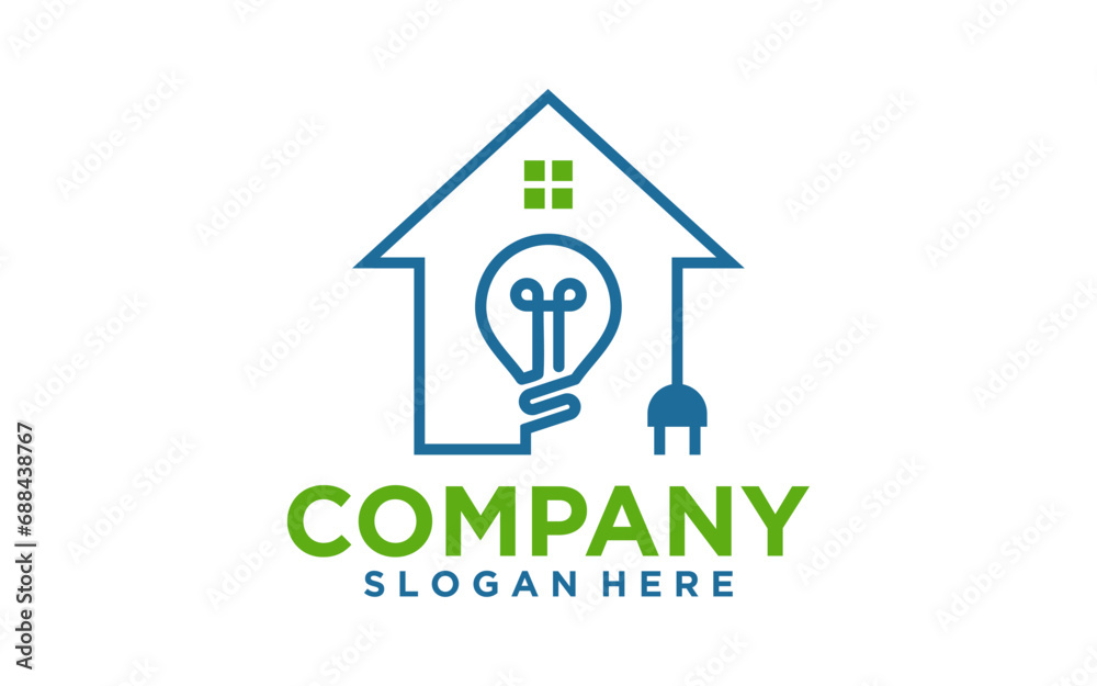Bulb in the house. smart house logo vector illustration Bulb in the house. smart house logo vector illustration