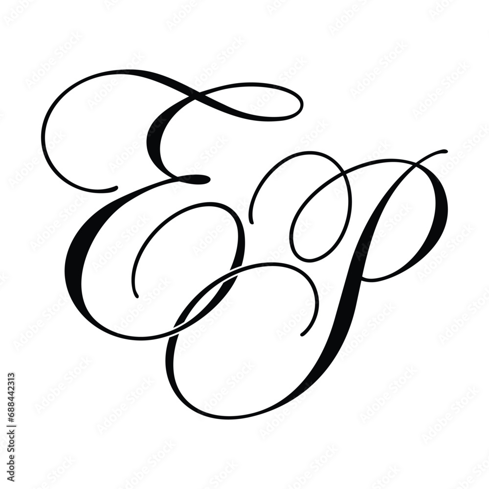 Fototapeta premium EP Calligraphy Monogram Initial Letters Logo