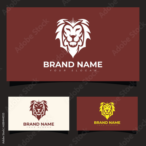 Vector lion head logo design gradient color