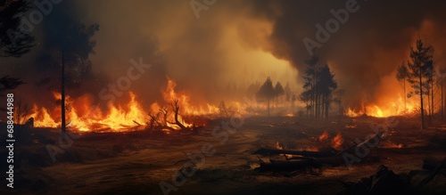 Clearing land by burning uprooted forest fuels is necessary for constructing new houses.