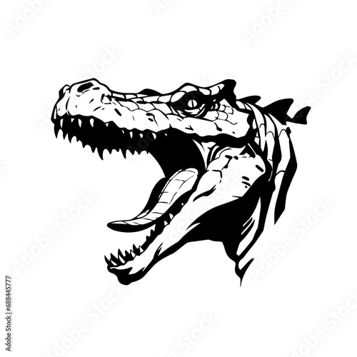 alligator Logo Monochrome Design Style